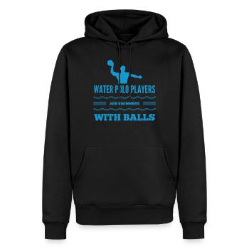 Water Polo Water Polo Water Polo Sport Cadeau - Sweat à capuche Premium bio Homme - noir - Devant - Nico (187cm)