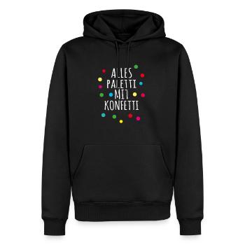 Carnaval de Mardi Gras - Sweat à capuche Premium bio Homme - noir - Devant - Nico (187cm)