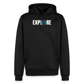Explore Tour du monde Explorateur aventure cadeau - Sweat à capuche Premium bio Homme - noir - Devant - Nico (187cm)