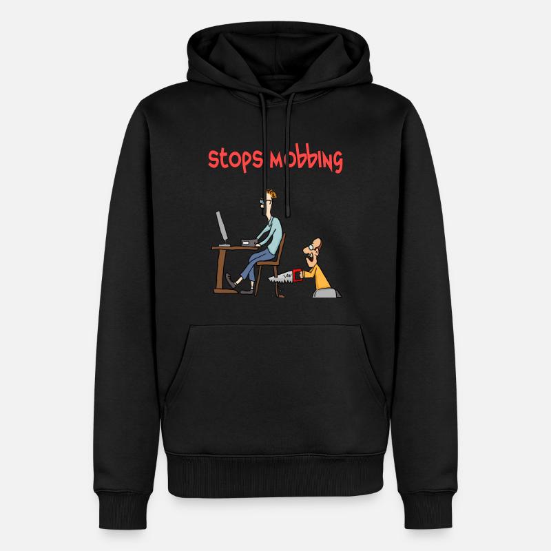 Stopp Mobbing – zeig es! - Männer Premium Bio Hoodie - Schwarz