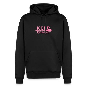 Rameurs - Sweat à capuche Premium bio Homme - noir - Devant - Nico (187cm)