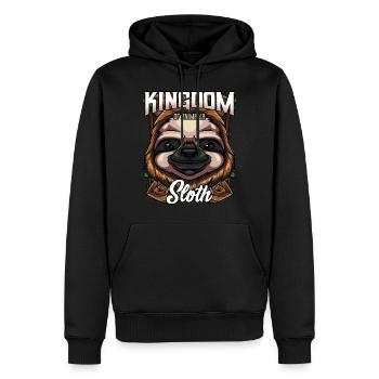 Modern Faultier Gesicht Trendy Wildtier Geschenk - Männer Premium Bio Hoodie - Schwarz - Vorne - Nico (187cm)