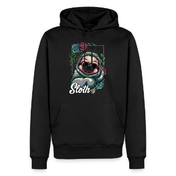Cool sloth chill sunglasses wildlife gift - Men’s Premium Organic Hoodie - black - Front - Nico (187cm)