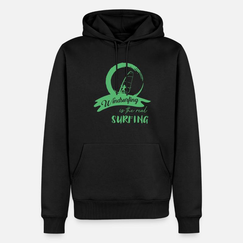 Planches à voile - Sweat à capuche Premium bio Homme - noir