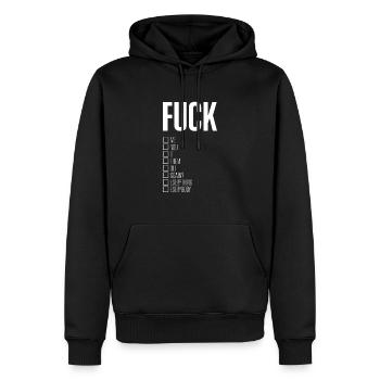 Fuck Me Fuck You Fuck It Fuck Them Fuck Off - Sweat à capuche Premium bio Homme - noir - Devant - Nico (187cm)