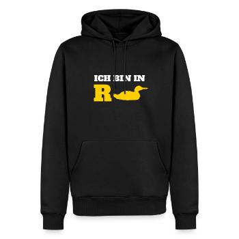 Rente - Männer Premium Bio Hoodie - Schwarz - Vorne - Nico (187cm)
