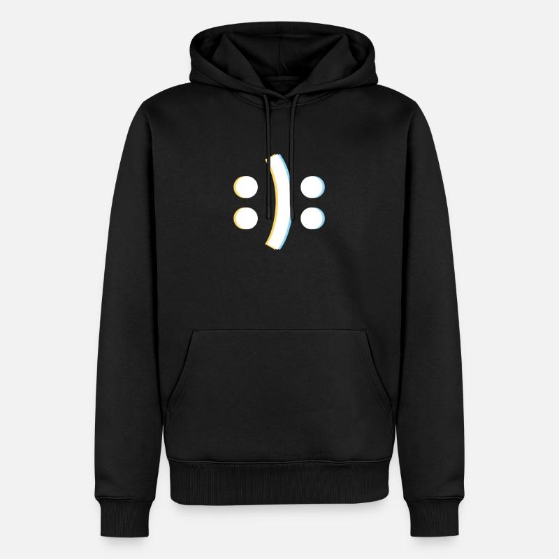 Visage triste heureux de conscience bipolaire - Sweat à capuche Premium bio Homme - noir