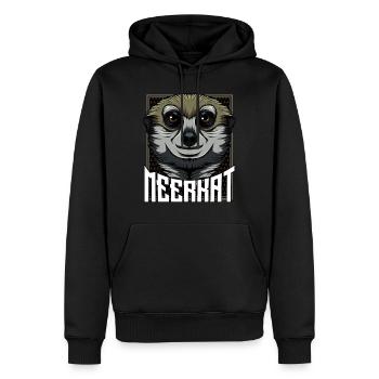 Suricate visage Amour des animaux - Sweat à capuche Premium bio Homme - noir - Devant - Nico (187cm)