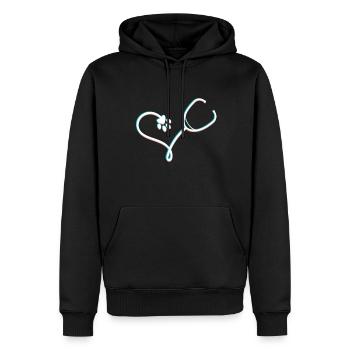 Vétérinaire Coeur Stéthoscope Animal Lover Vet - Sweat à capuche Premium bio Homme - noir - Devant - Nico (187cm)