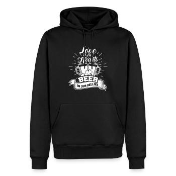 St Patricks Day - Sweat à capuche Premium bio Homme - noir - Devant - Nico (187cm)