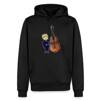 Contrebasse enfant - Sweat à capuche Premium bio Homme - noir - Devant - Nico (187cm)