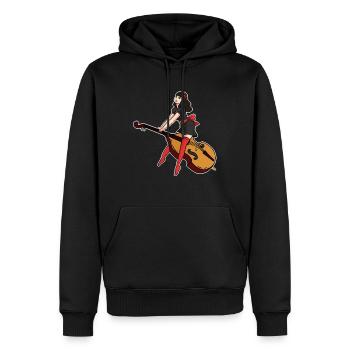 Double bass girl - Men’s Premium Organic Hoodie - black - Front - Nico (187cm)