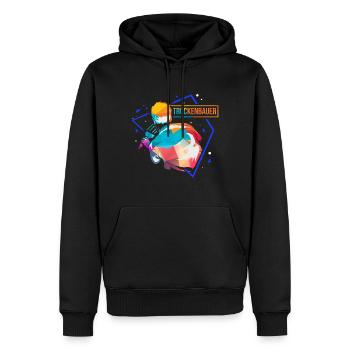 Séchage Polygone - Sweat à capuche Premium bio Homme - noir - Devant - Nico (187cm)