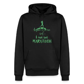 Marathoniens - Sweat à capuche Premium bio Homme - noir - Devant - Nico (187cm)