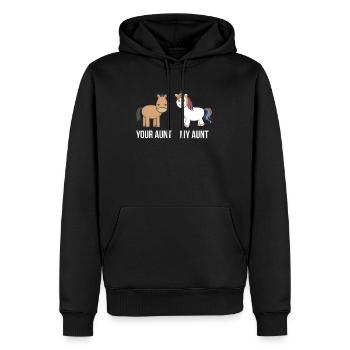 Deine Tante Mein Tante Pferd Einhorn Lustig Für Cool - Männer Premium Bio Hoodie - Schwarz - Vorne - Nico (187cm)