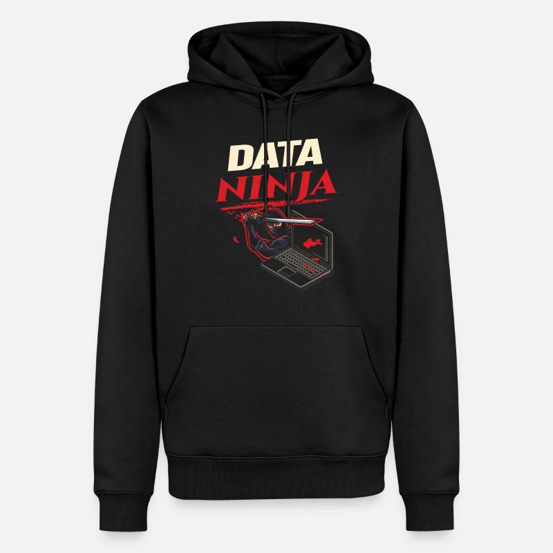 Data Ninja computer programming coder - Männer Premium Bio Hoodie - Schwarz