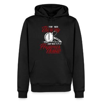 hammer throw - Men’s Premium Organic Hoodie - black - Front - Nico (187cm)
