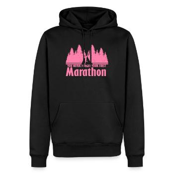 Marathonläuferin Marathon Joggen Marathons Laufen - Männer Premium Bio Hoodie - Schwarz - Vorne - Nico (187cm)