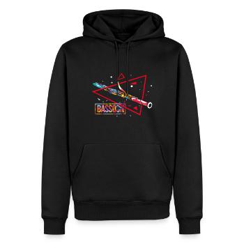 Bassoon polygon - Men’s Premium Organic Hoodie - black - Front - Nico (187cm)