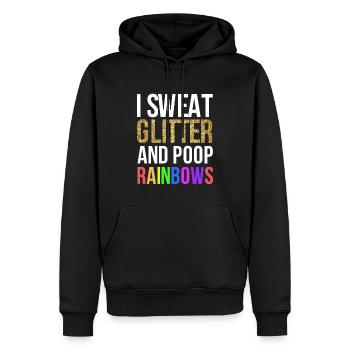 Lustige Diva: Ich schwitze Glitter Poop Rainbows Tee - Männer Premium Bio Hoodie - Schwarz - Vorne - Nico (187cm)