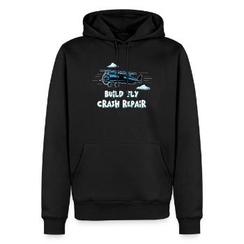 Build Fly Crash Repair Model Airplane - Men’s Premium Organic Hoodie - black - Front - Nico (187cm)