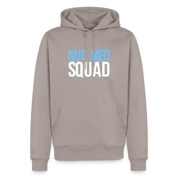 Nuc Med Squad, Drôle de médecine nucléaire - Sweat à capuche Premium bio Homme - taupe - Devant - Nico (187cm)