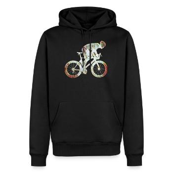 Vélo de course silhouette - Sweat à capuche Premium bio Homme - noir - Devant - Nico (187cm)