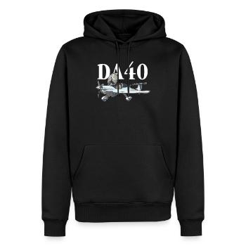 Flugzeug DA40 - Männer Premium Bio Hoodie - Schwarz - Vorne - Nico (187cm)