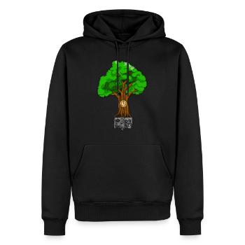 TREE O CLOCK ROOTS OF TIME DIE WURZELN DER ZEIT - Männer Premium Bio Hoodie - Schwarz - Vorne - Nico (187cm)