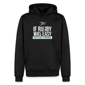 Funny South Africa Rugby - Rugby - Männer Premium Bio Hoodie - Schwarz - Vorne - Nico (187cm)