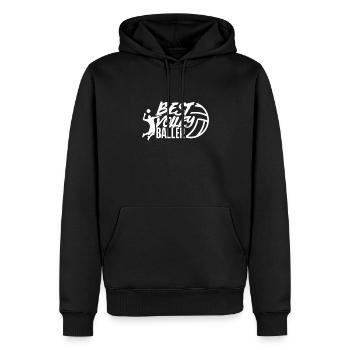 Joueur volleyball volleyball - Sweat à capuche Premium bio Homme - noir - Devant - Nico (187cm)