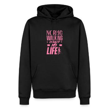 Nordic Walking Walking Hiking Nordic Walk Mama - Men’s Premium Organic Hoodie - black - Front - Nico (187cm)
