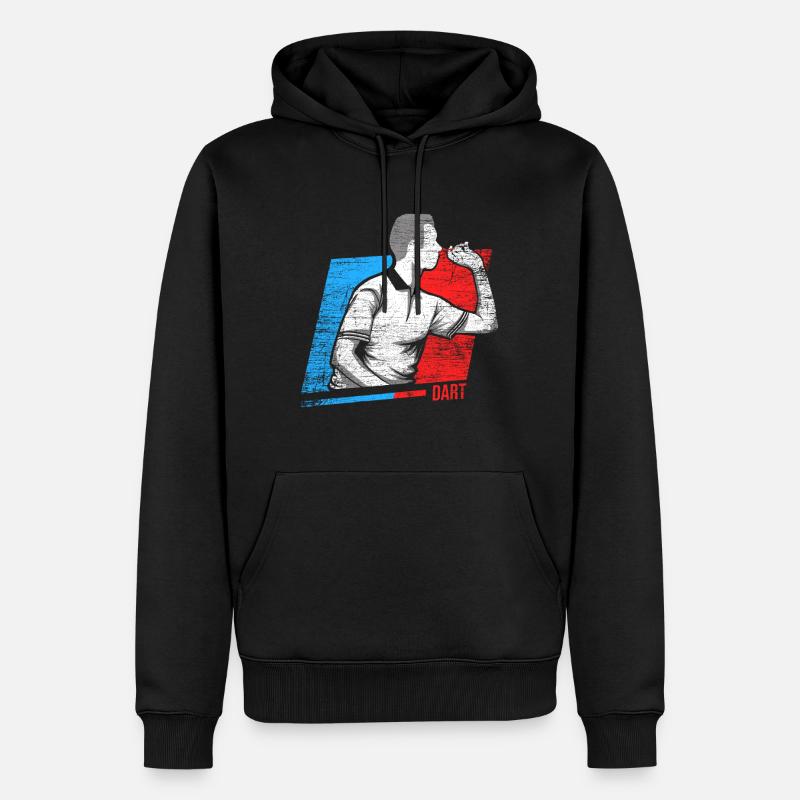 joueur de fléchettes - Sweat à capuche Premium bio Homme - noir