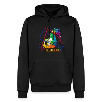 Seepferdchen Polygon Geschenk - Männer Premium Bio Hoodie - Schwarz - Vorne - Nico (187cm)