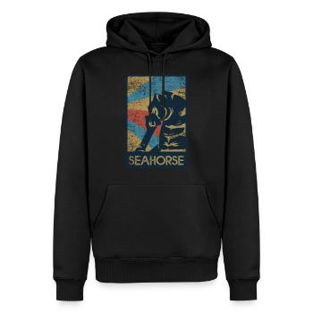 Seepferdchen Geschenk - Männer Premium Bio Hoodie - Schwarz - Vorne - Nico (187cm)
