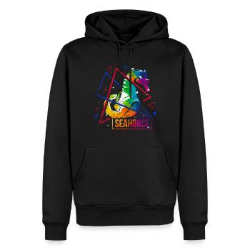 Seahorse polygon gift - Men’s Premium Organic Hoodie - black - Front - Nico (187cm)