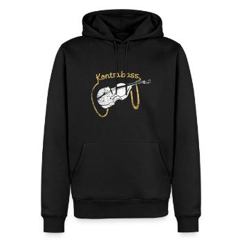 Musicien contrebasse - Sweat à capuche Premium bio Homme - noir - Devant - Nico (187cm)