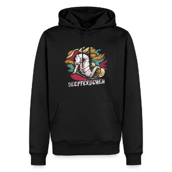 Seepferdchen Geschenk - Männer Premium Bio Hoodie - Schwarz - Vorne - Nico (187cm)