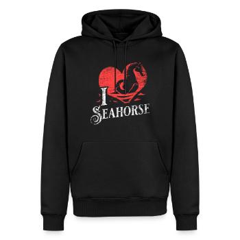 Seepferdchen Geschenk - Männer Premium Bio Hoodie - Schwarz - Vorne - Nico (187cm)