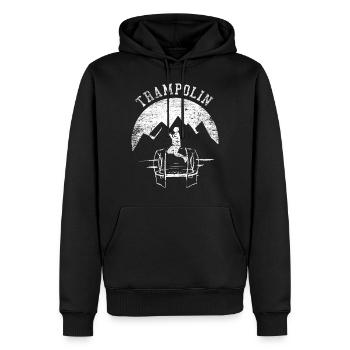 trampoline - Sweat à capuche Premium bio Homme - noir - Devant - Nico (187cm)