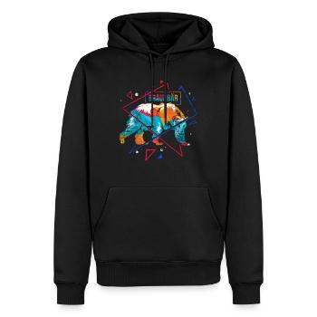 Brown bear polygon - Men’s Premium Organic Hoodie - black - Front - Nico (187cm)