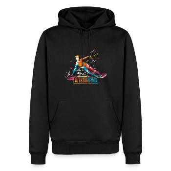Cadeau polygone de kitesurf - Sweat à capuche Premium bio Homme - noir - Devant - Nico (187cm)