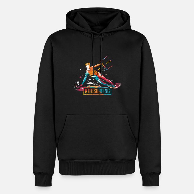 Kitesurfen Polygon Geschenk - Männer Premium Bio Hoodie - Schwarz