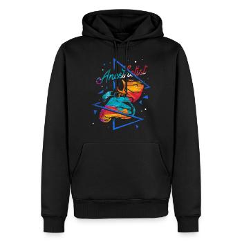 Anesthésiste en polygone - Sweat à capuche Premium bio Homme - noir - Devant - Nico (187cm)