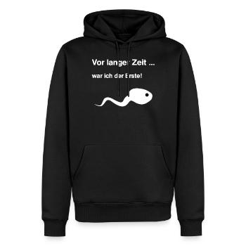 Vor langer Zeit Schwimmweltmeister Sperma Geschenk - Männer Premium Bio Hoodie - Schwarz - Vorne - Nico (187cm)