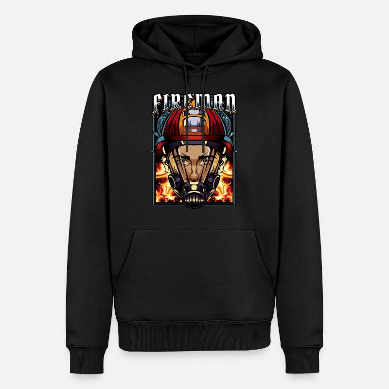 Idée cadeau FFW pour respirateur de pompier - Sweat à capuche Premium bio Homme - noir