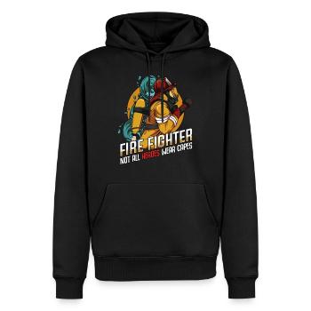 Feuerwehr Superheld Statement Sprüche Geschenkidee - Männer Premium Bio Hoodie - Schwarz - Vorne - Nico (187cm)