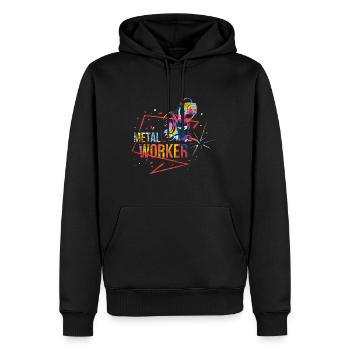 Metallbauer - Sweat à capuche Premium bio Homme - noir - Devant - Nico (187cm)