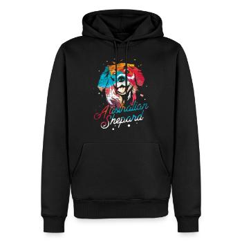 Australian Shepherd Polygon - Männer Premium Bio Hoodie - Schwarz - Vorne - Nico (187cm)