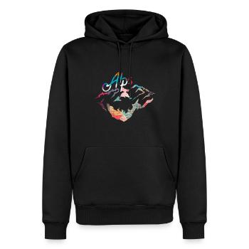 Cadeau polygone Alpes - Sweat à capuche Premium bio Homme - noir - Devant - Nico (187cm)